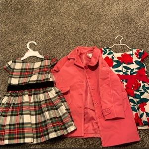 2 Carters Dresses (2T) + Free Pink Coat (3T)